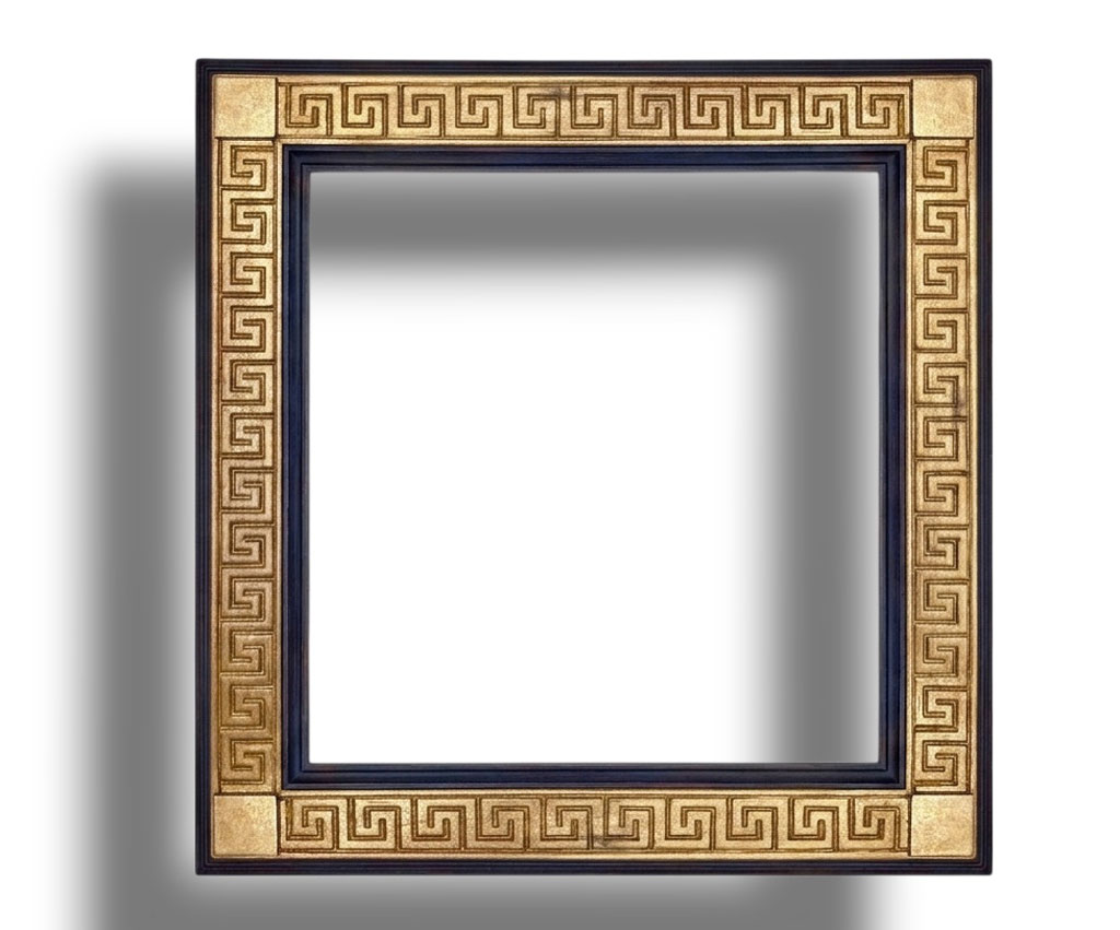 Naxos 70 Sculpté grec or filets bleu pierre